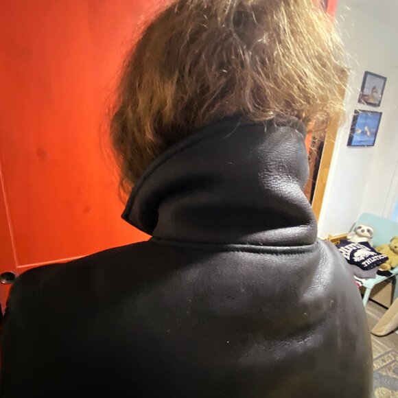 Lamb leather/shearlings (skin) coat in black - Picture 8 of 10